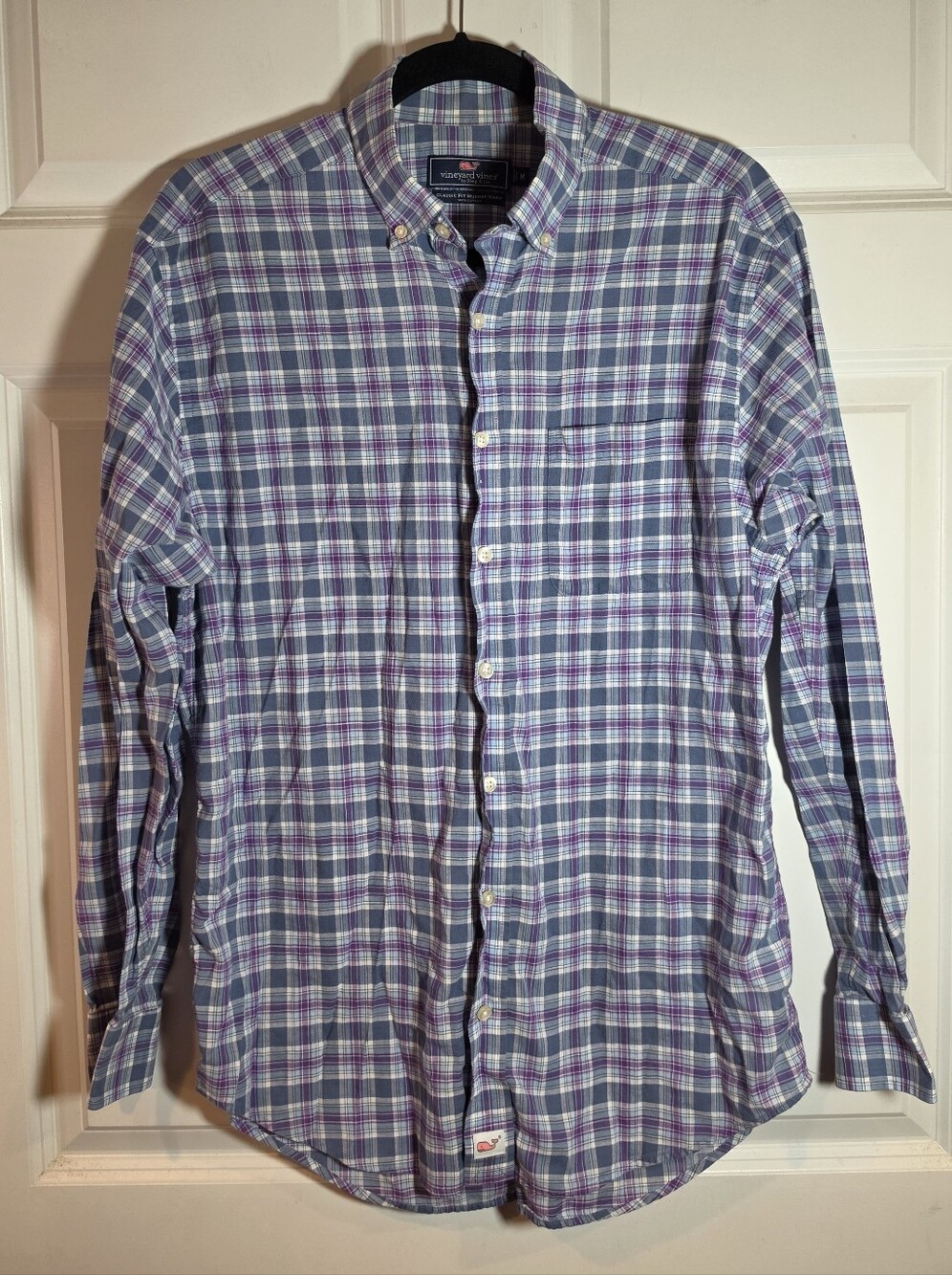 Vineyard Vines Men's Button-Down Plaid Classic Fit Murray Shirt - Purple/Blue M